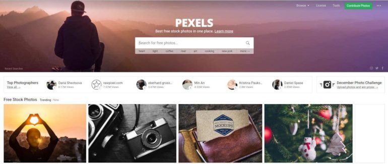 Serwis z darmowymi grafikami rastrowymi pexels.com