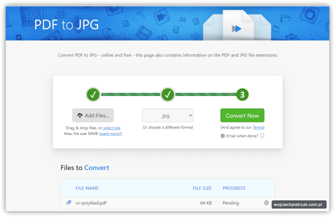 Konwersja PDF do JPG online