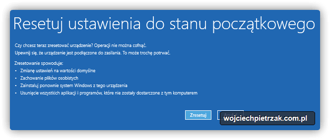 Jak przywrócić ustawienia fabryczne systemu Windows 10?