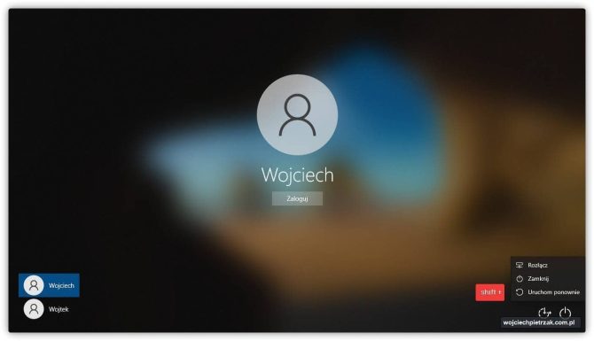 Okno logowania windows 10
